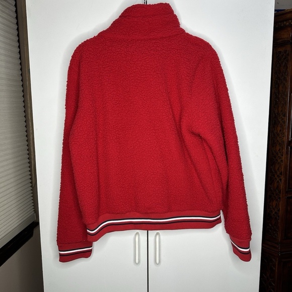 Tommy Hilfiger Women's Sherpa Long Sleeve Jacket Full Zip Red Size Medium NEW - Picture 2 of 4